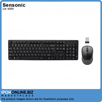 Sensonic UX4000 Cordless Desktop 2.4GHz Wireless Mouse & Keyboard Combo - Black Sensonic UX4000 Cordless Desktop 2.4GHz Wireless Mouse & Keyboard Combo - Black